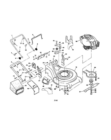 Engine/housing/handle/bag
