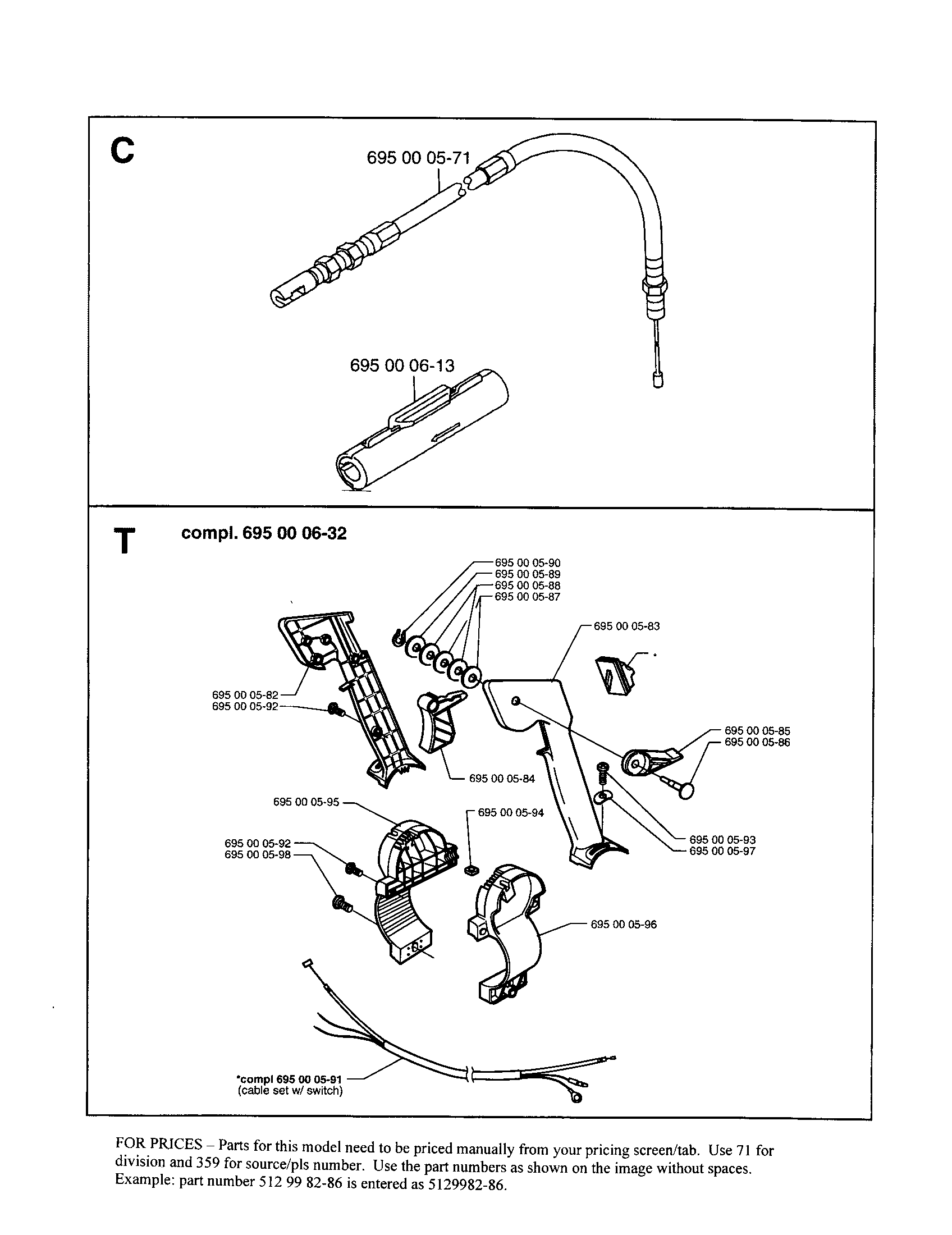 Throttle cable and wire harness