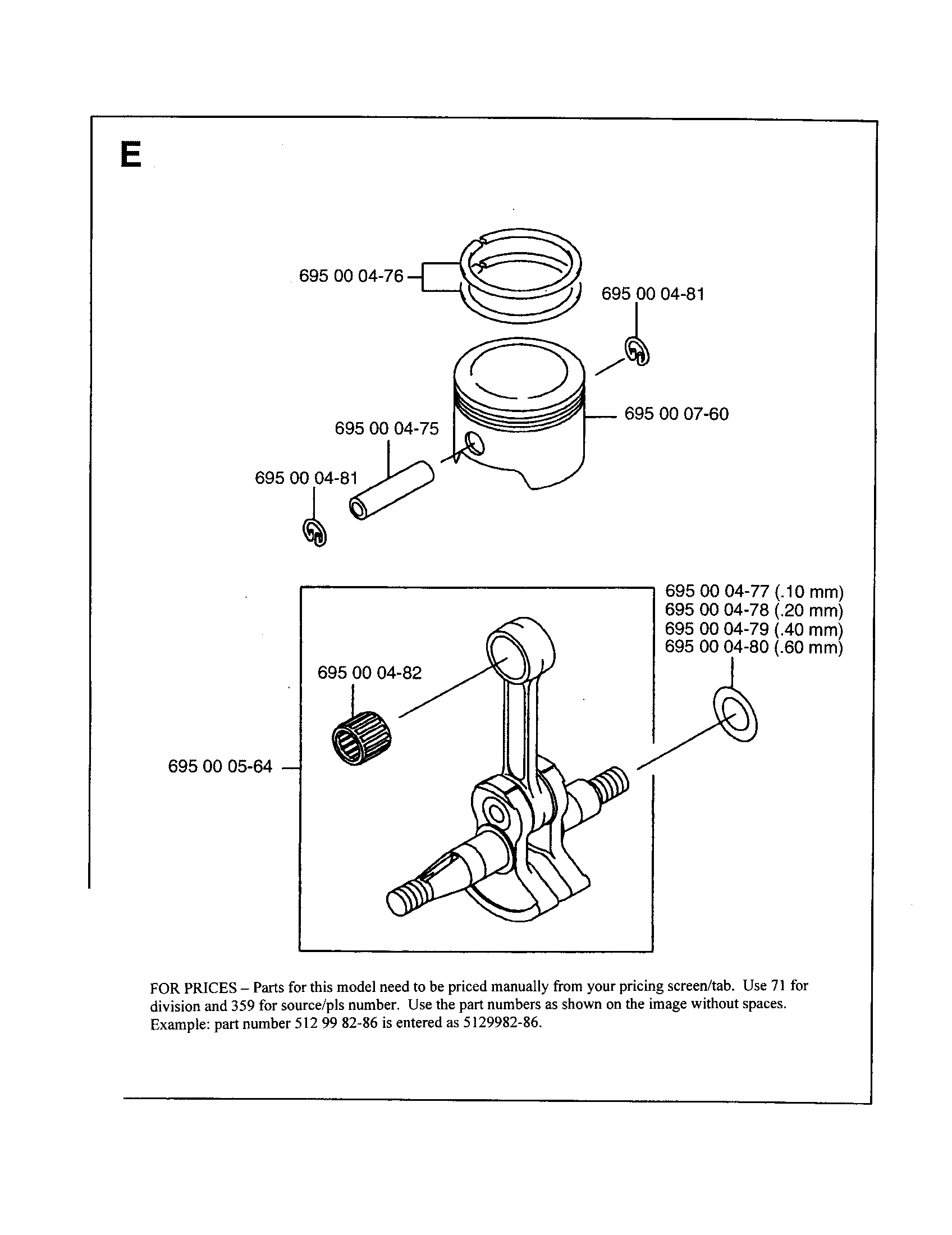 Piston, crankshaft