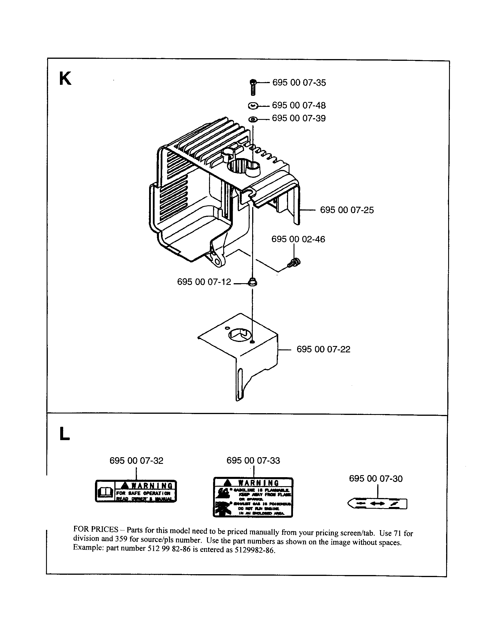 Cover, warning labels