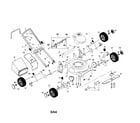 Craftsman 917388553 engine/housing/handle/wheels/bag diagram