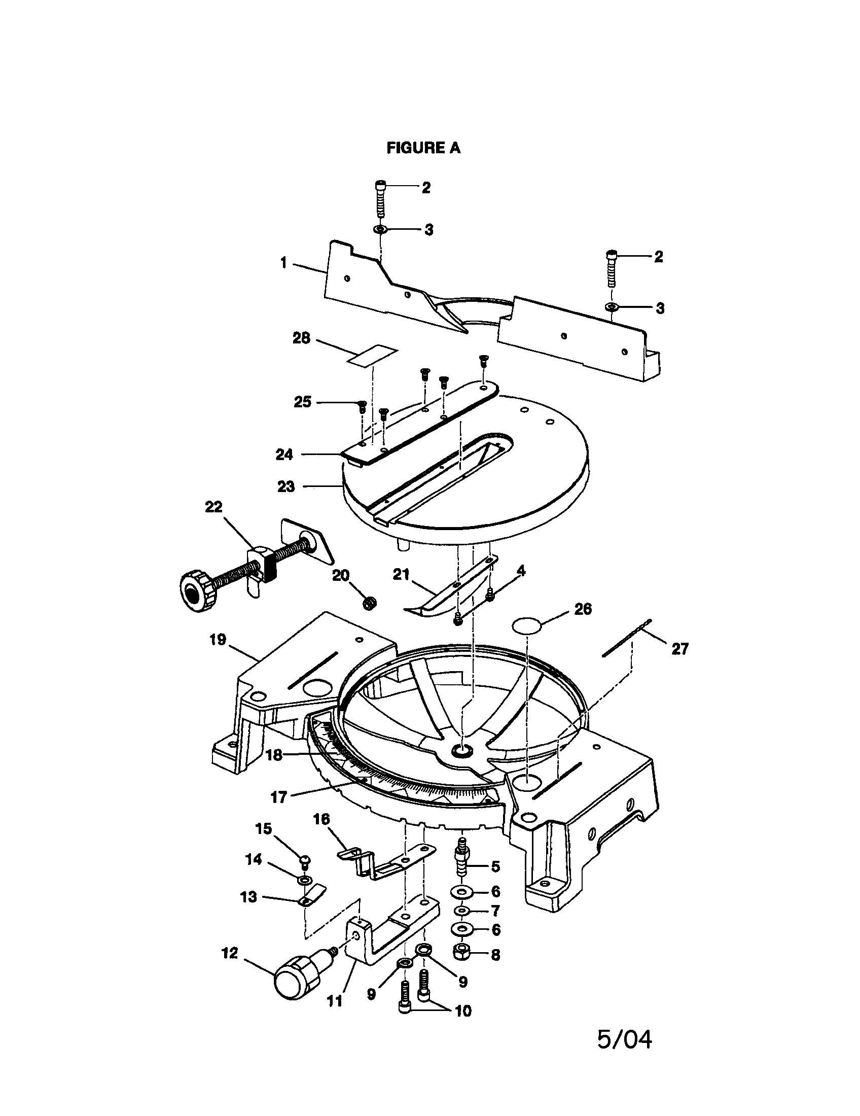 BASE AND TABLE ASSEMBLY