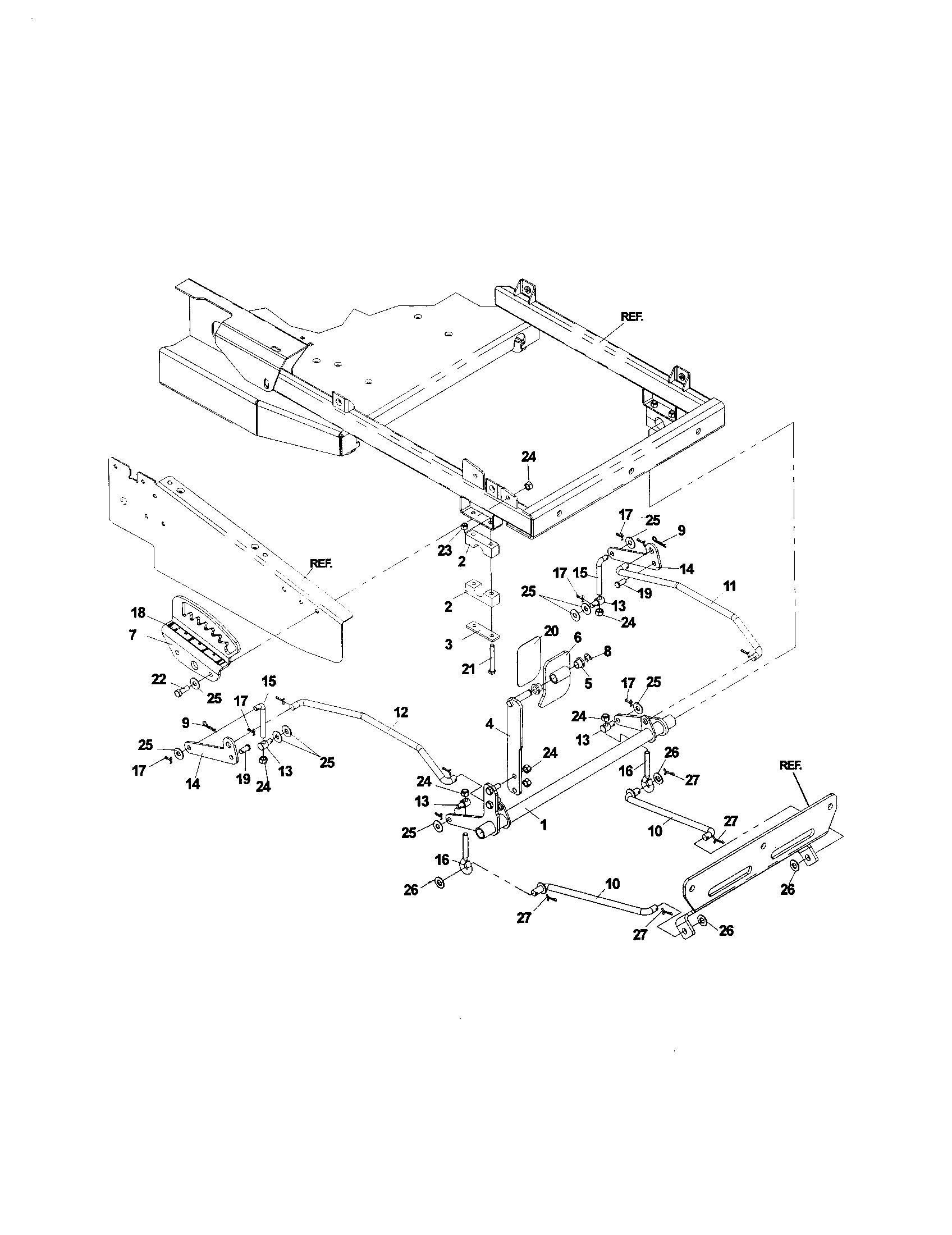 Deck lift assembly