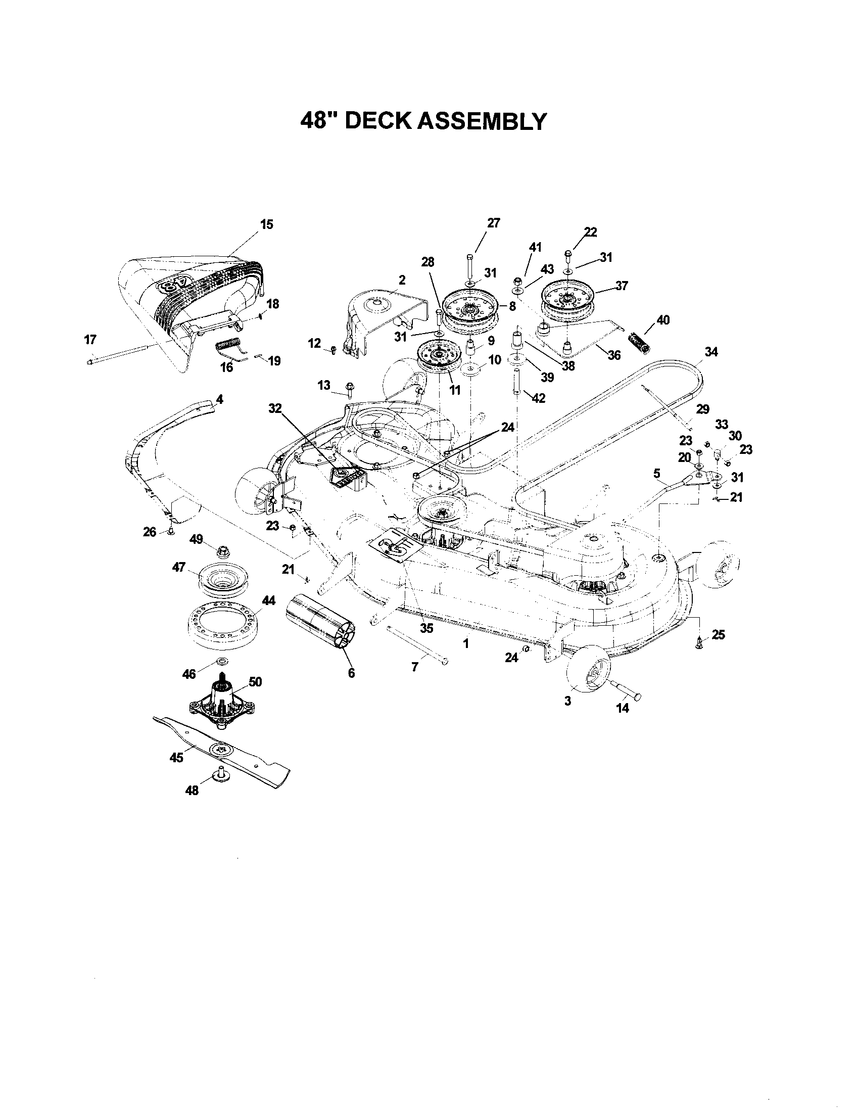48" deck assembly
