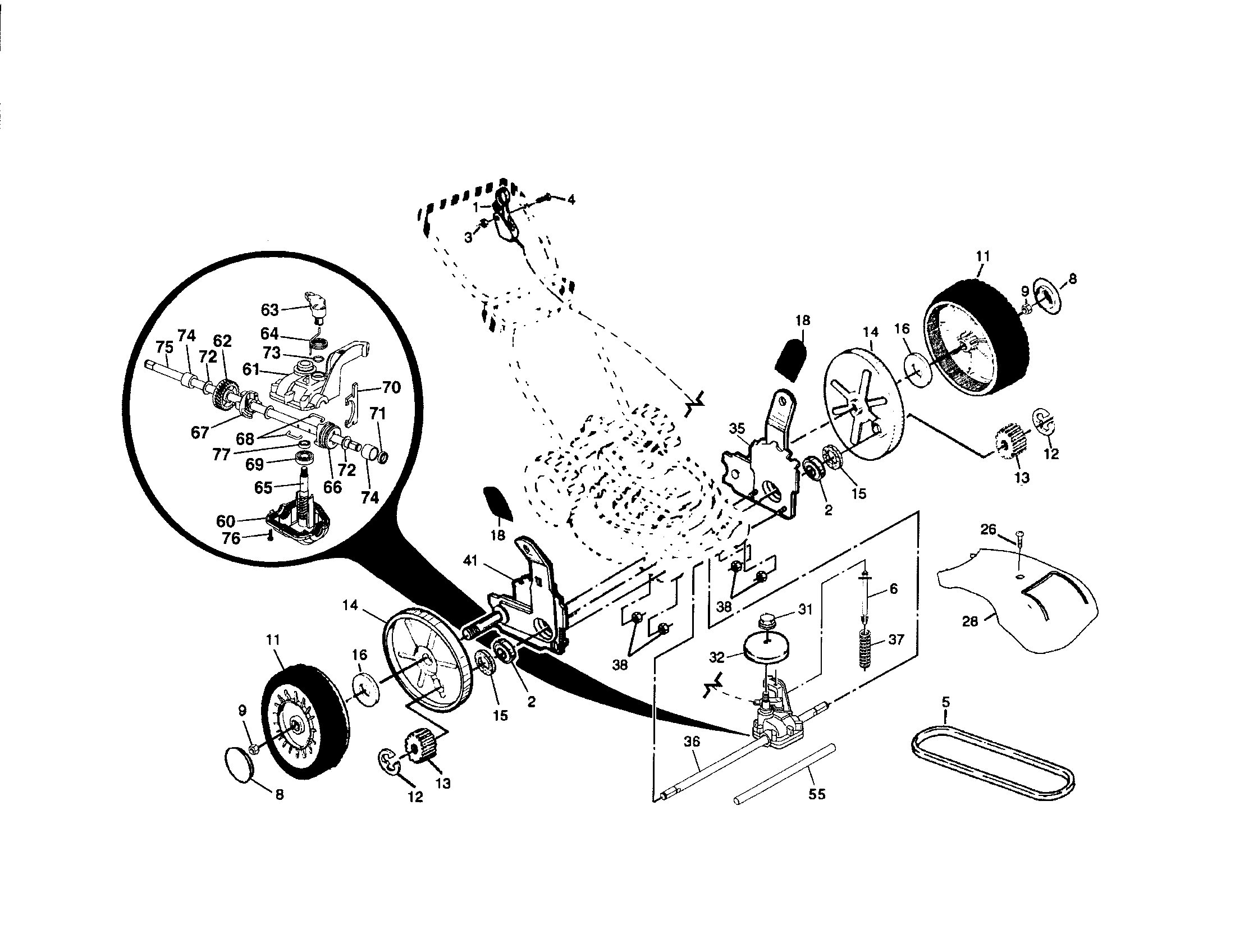 Wheels/tires/belt