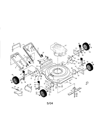 Engine/housing/wheels/hanlde