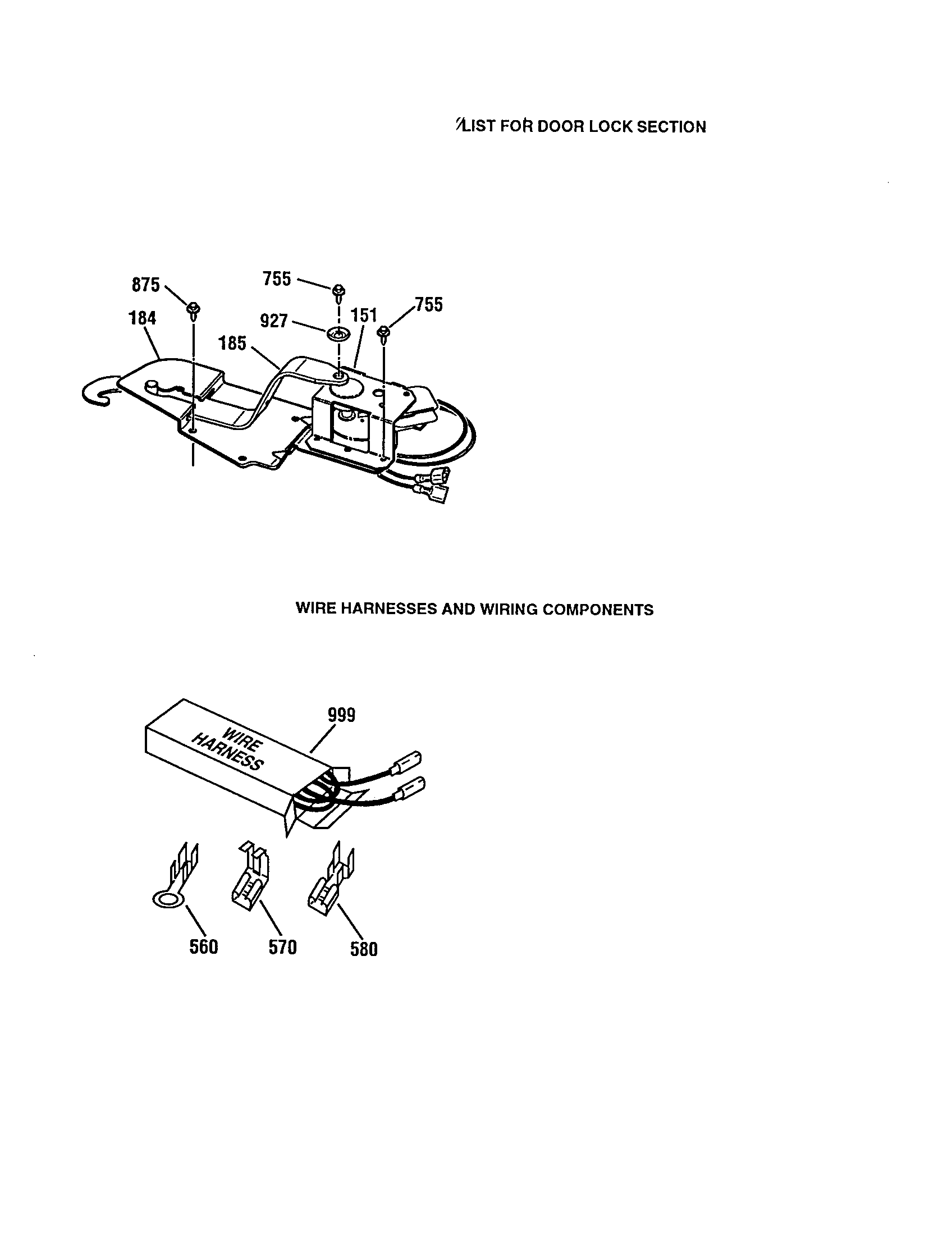 Door lock/wire harness/components