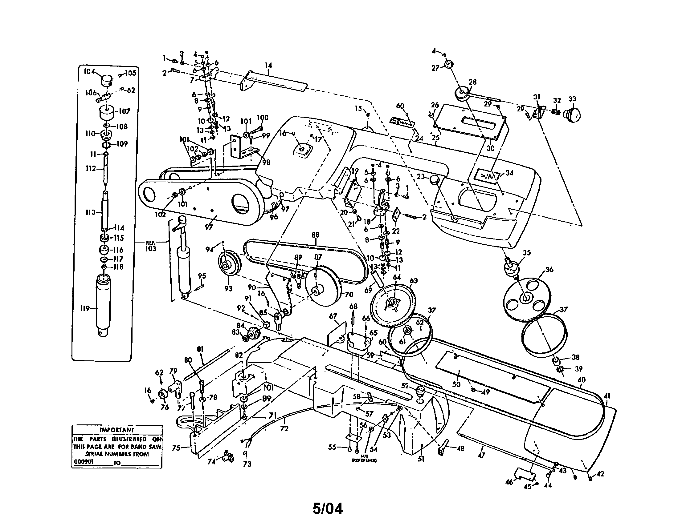 Metal cutting band saw
