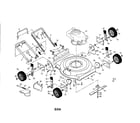 Craftsman 917387561 engine/housing/handle/wheels diagram