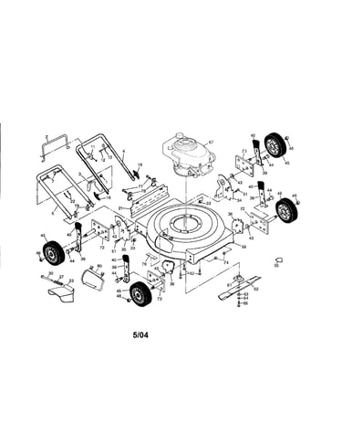 Engine/housing/handle/wheels