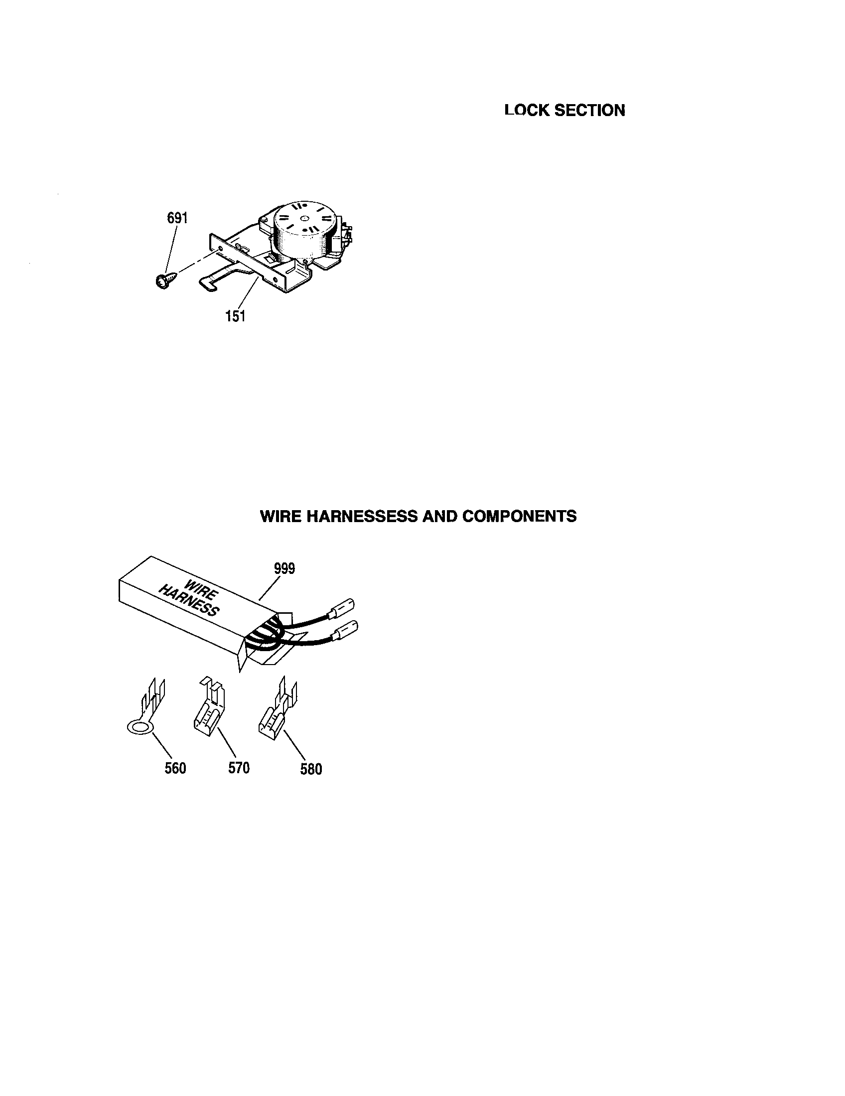 Lock/wire harness/components