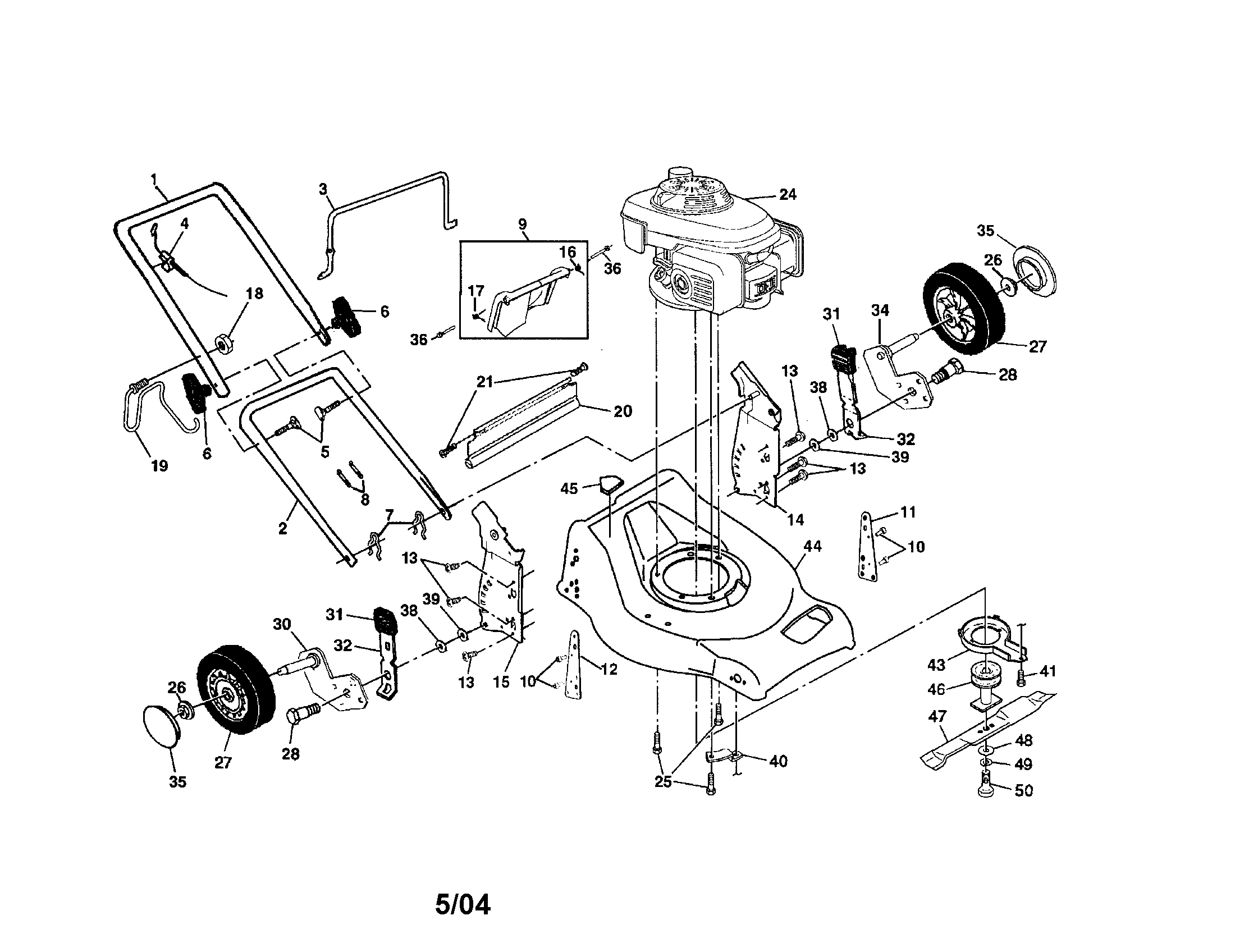 Engine/housing/handle