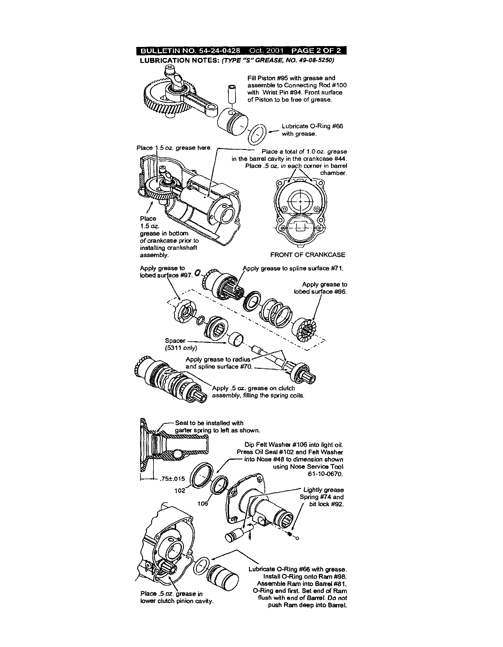 Lubrication note(s)