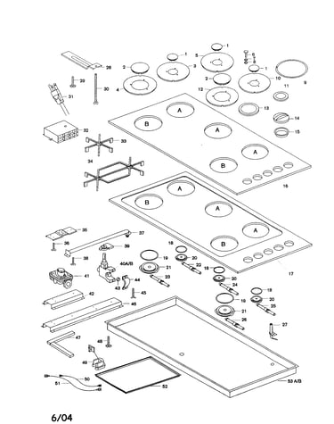 Gas cooktop