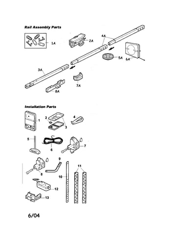 Rail and installation assembly