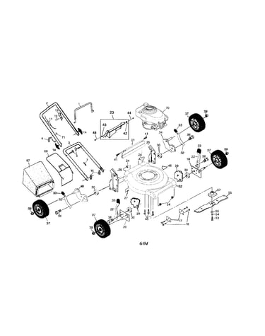 Engine/housing/wheels/bag