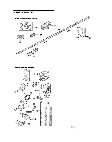 Rail and installation