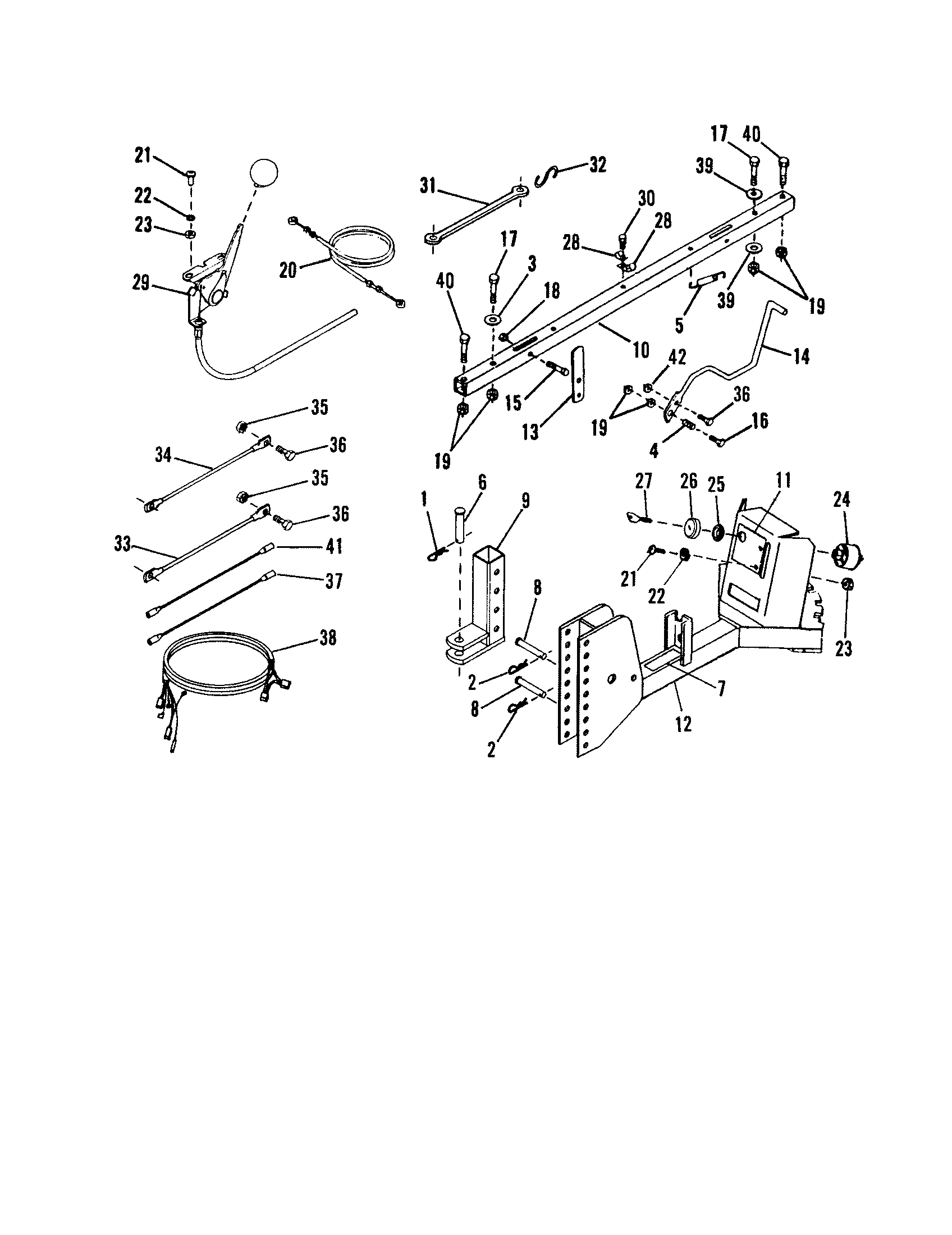Throttle/choke/hitch