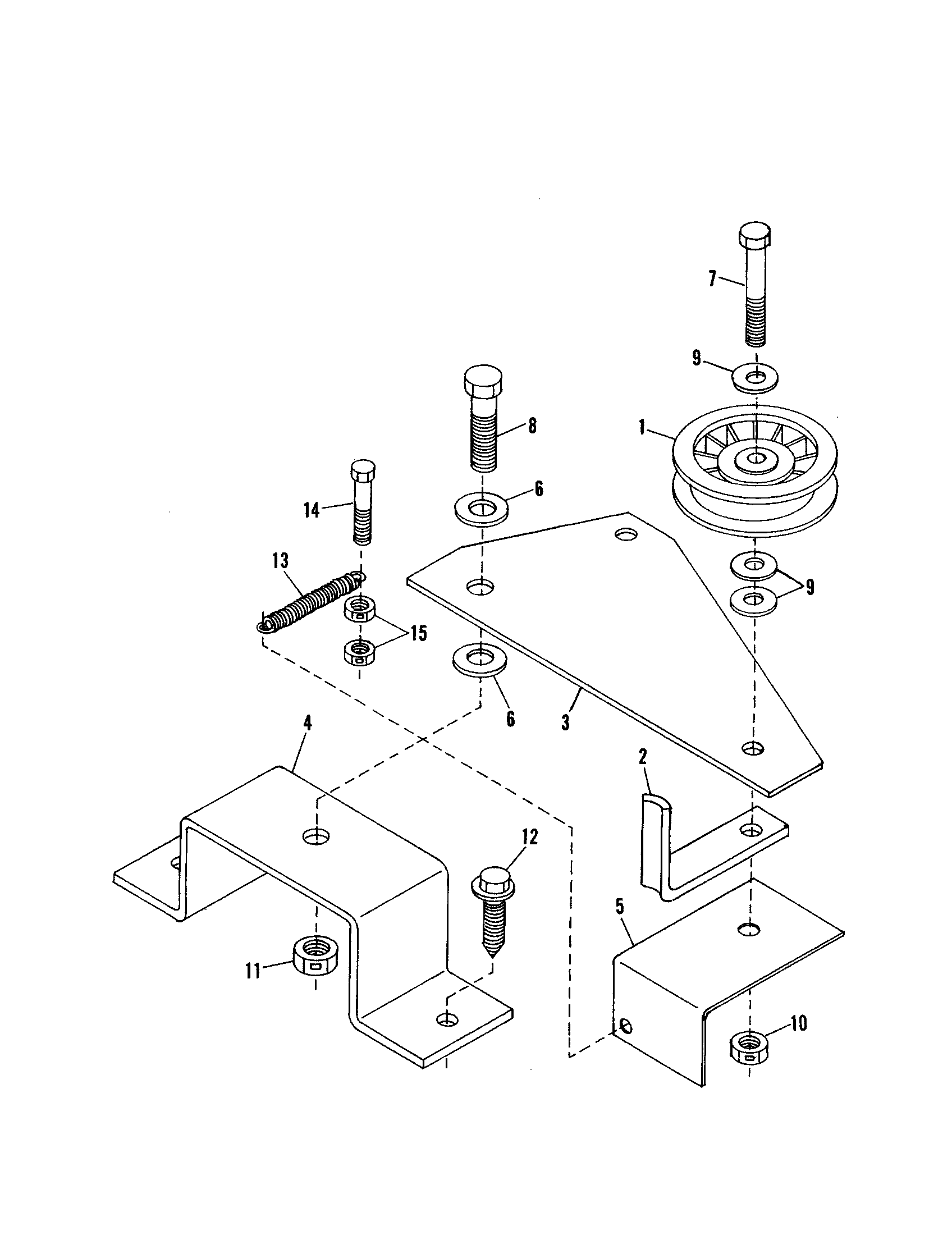 Idler pulley/interlock bracket