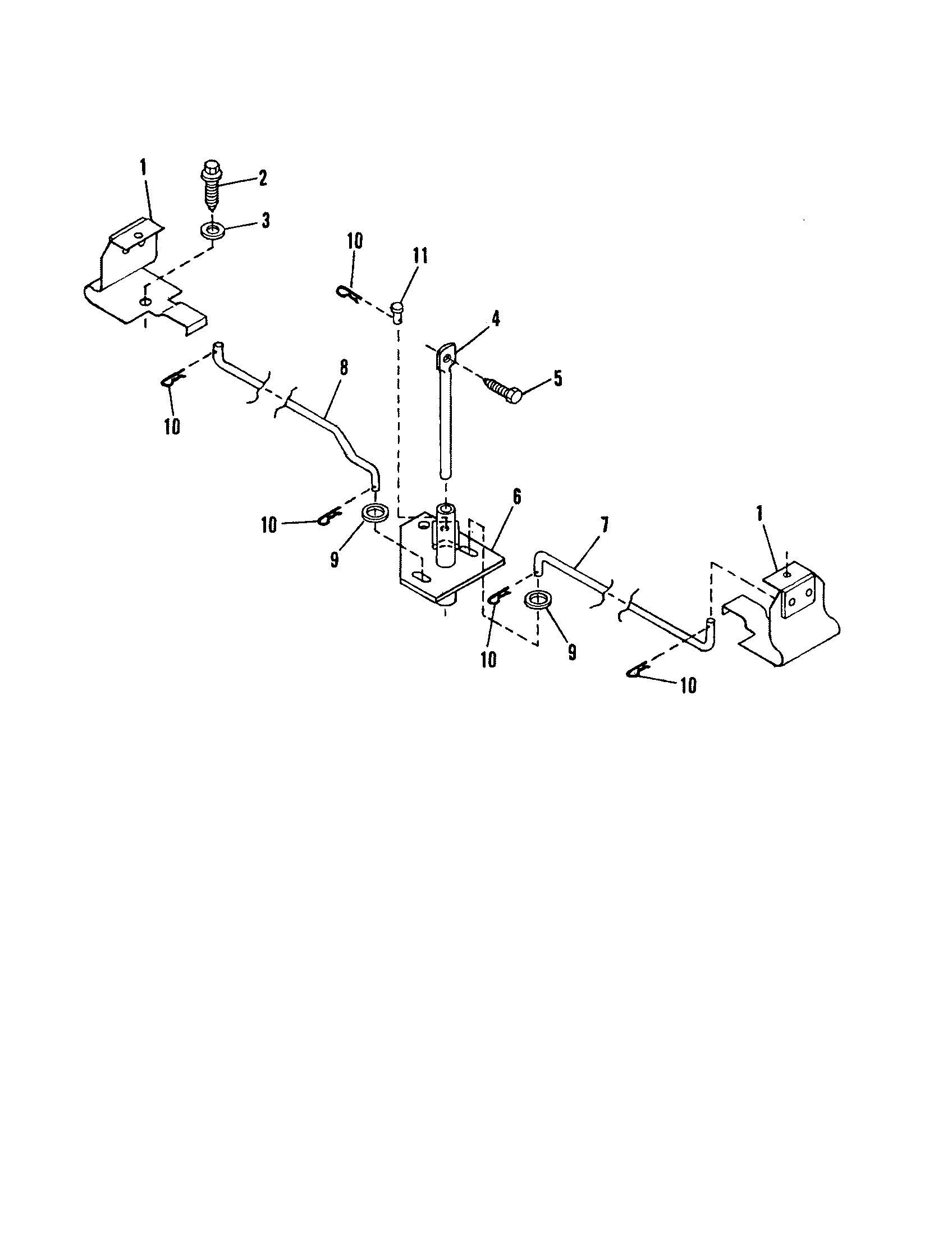 Brake/bell crank rod