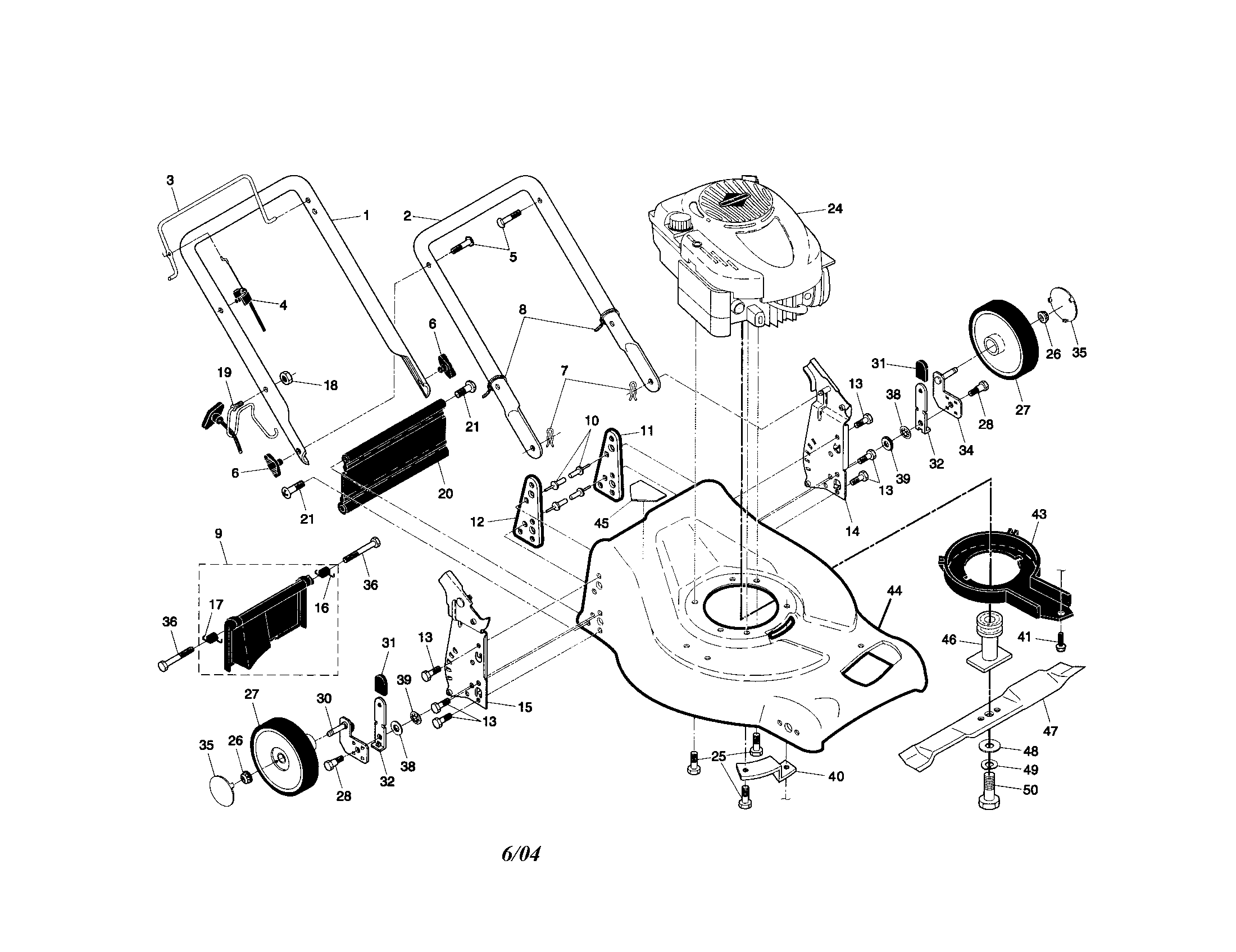Engine/housing/handle
