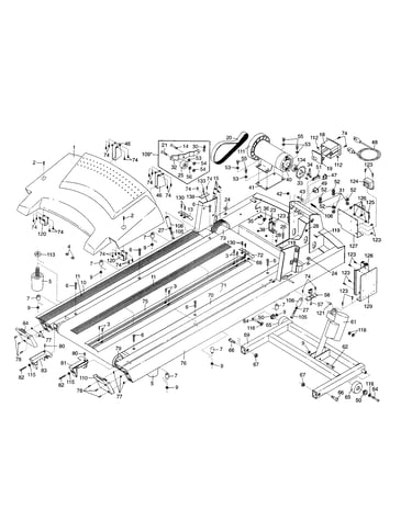 Walkinb belt/motor/hood