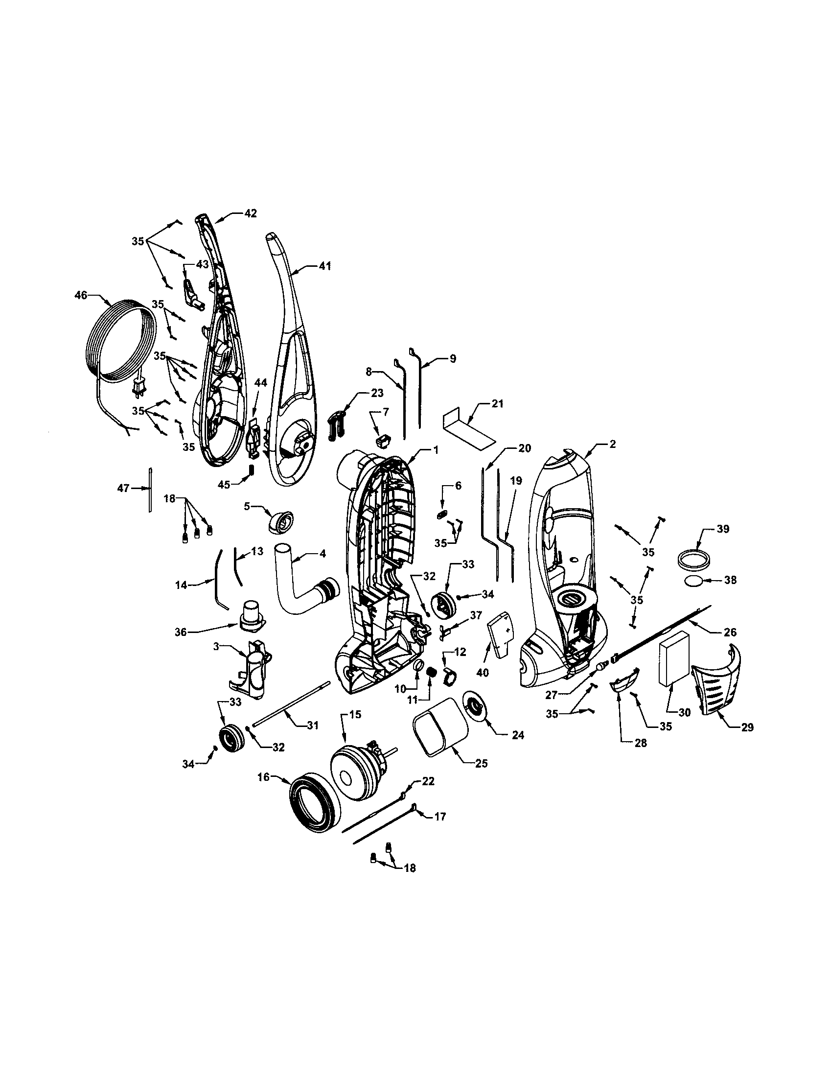 Dust compartment and motor