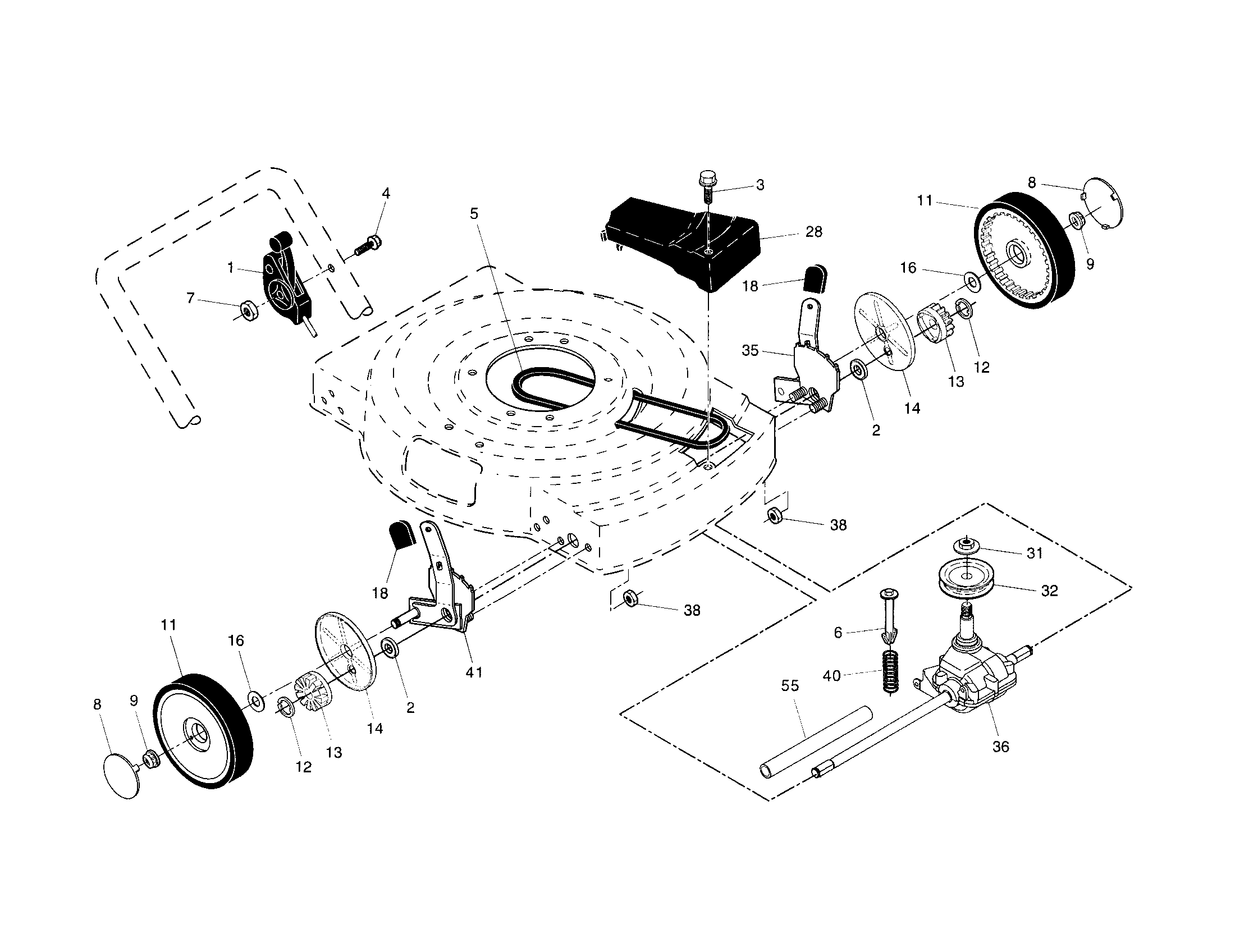Wheels/tires/gearcase