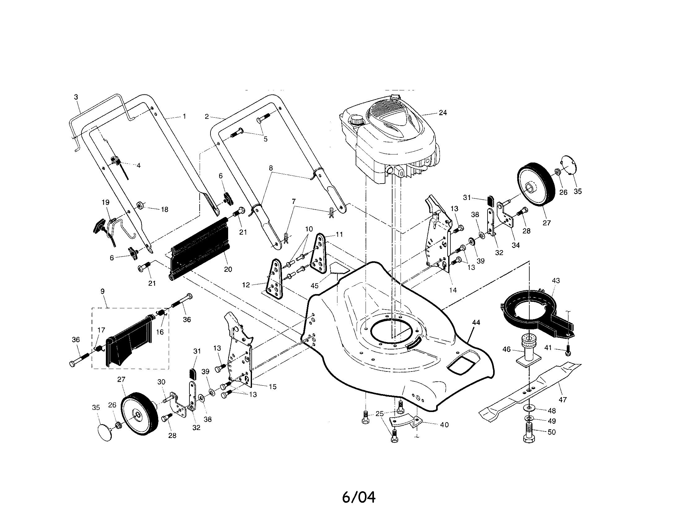 Engine/housing/handle