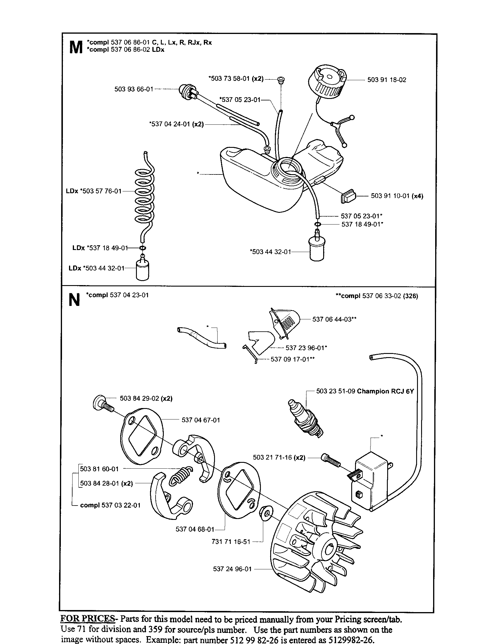 Fuel system/ignition/clutch