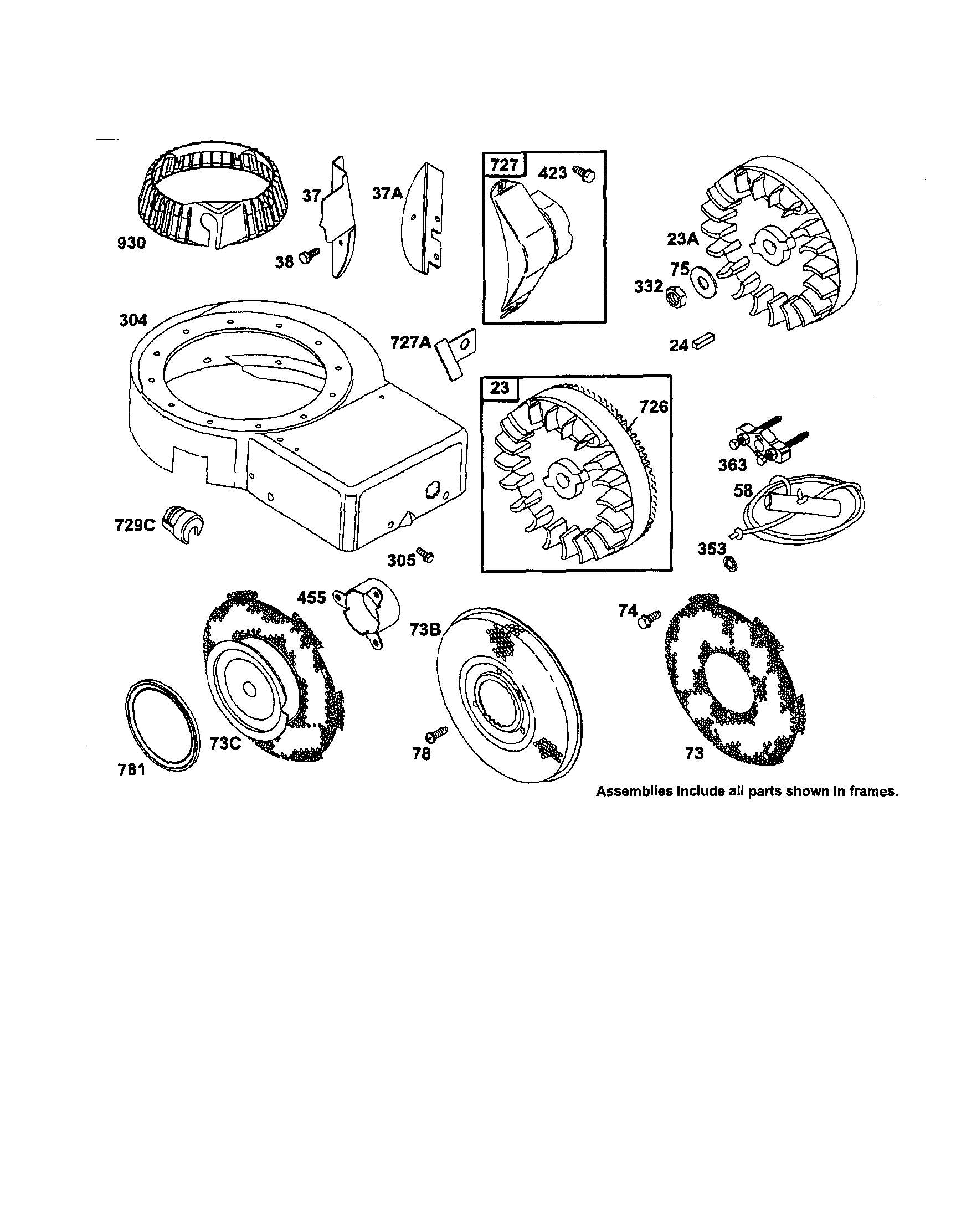 Flywheel/guard/blower-housing