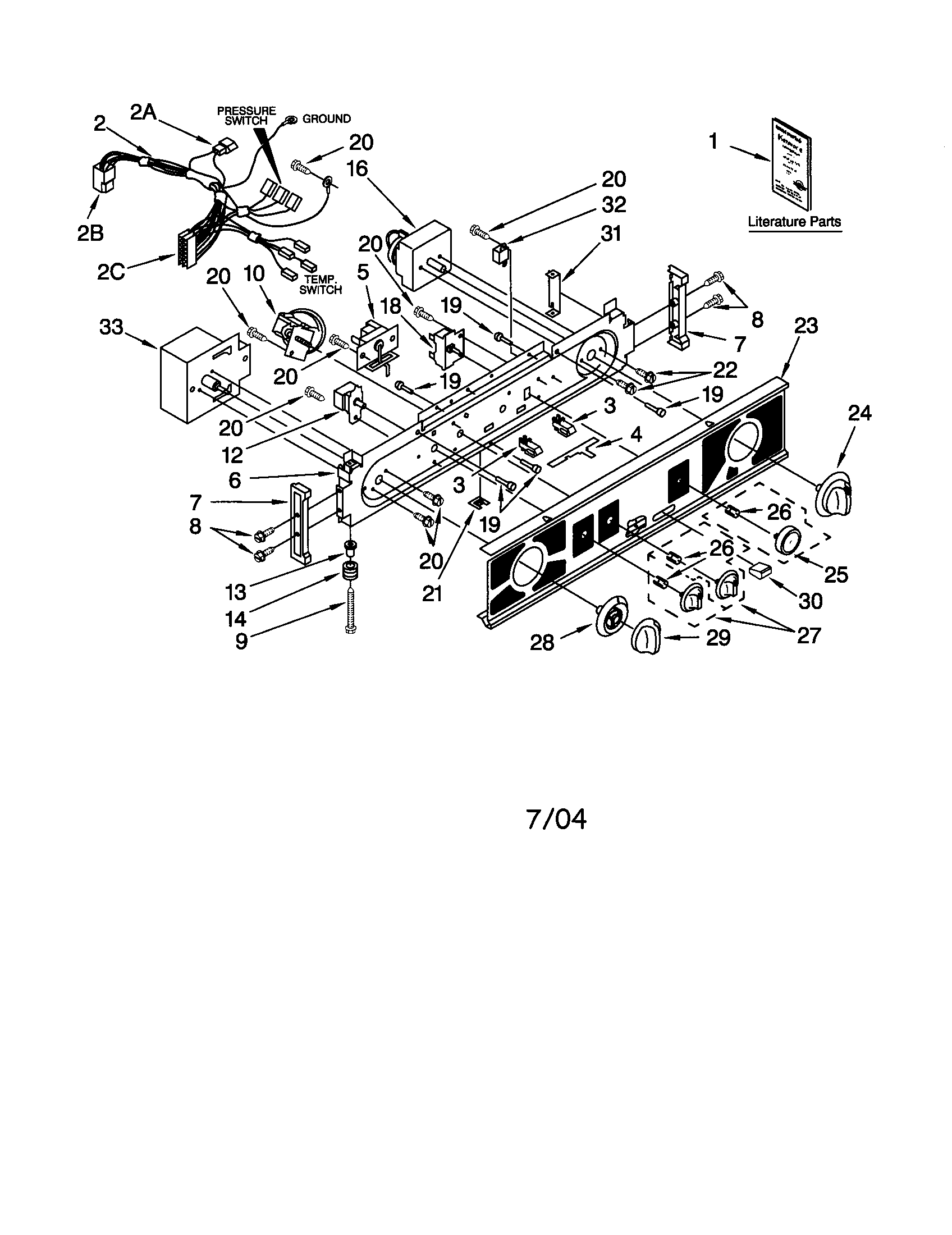 Washer/dryer control panel