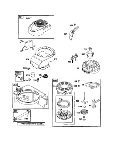 Starter-rewind/blower-housing