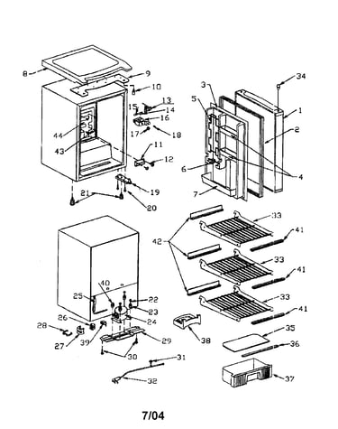 Compact refrigerator assembly