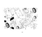 Craftsman 917387490 engine/housing/handle/wheels diagram