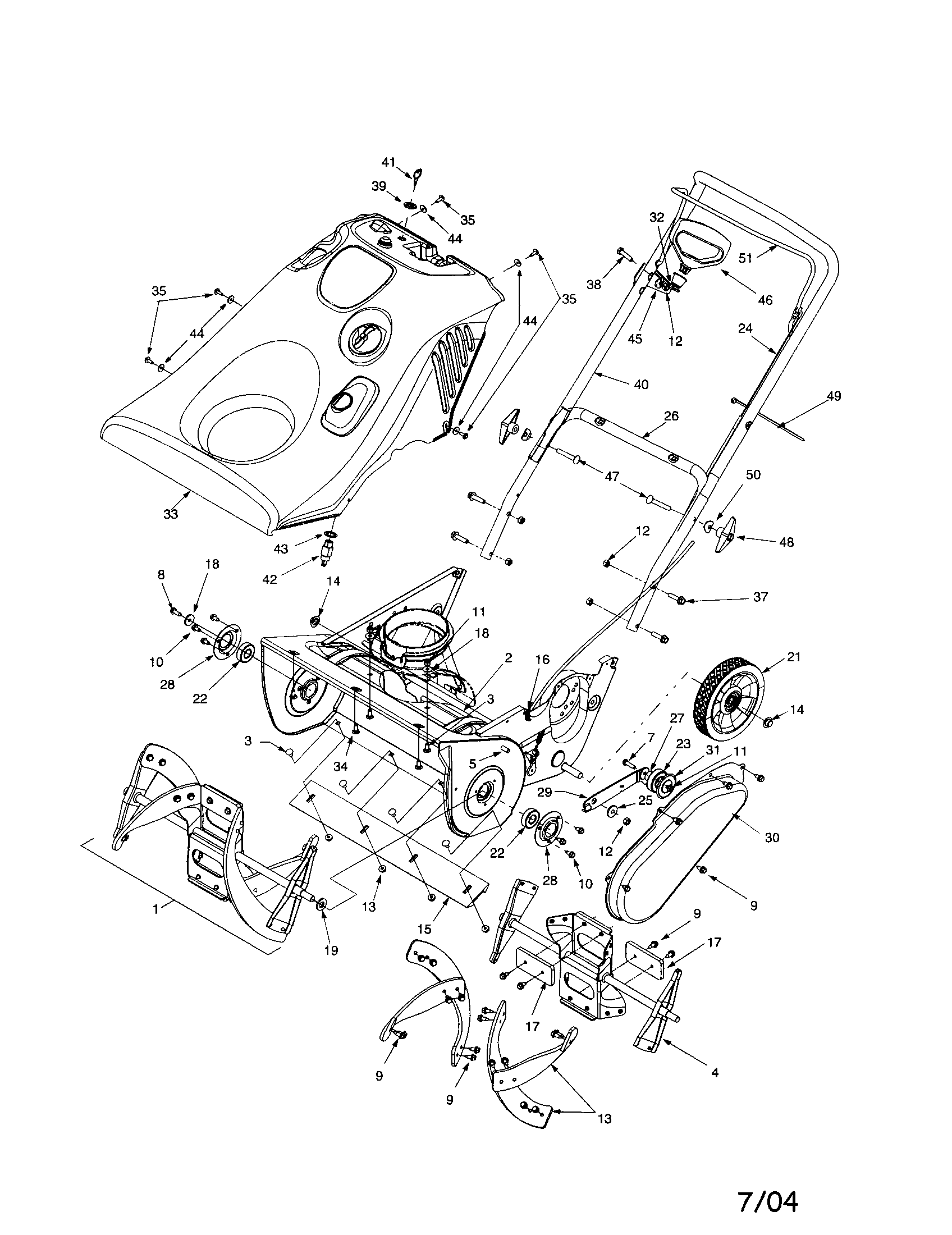 Auger/handle/shroud