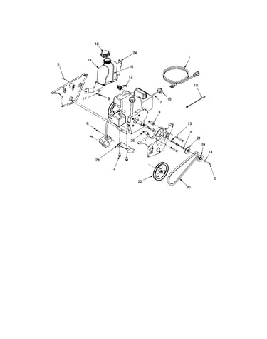 Fuel tank/v-belt/pulley