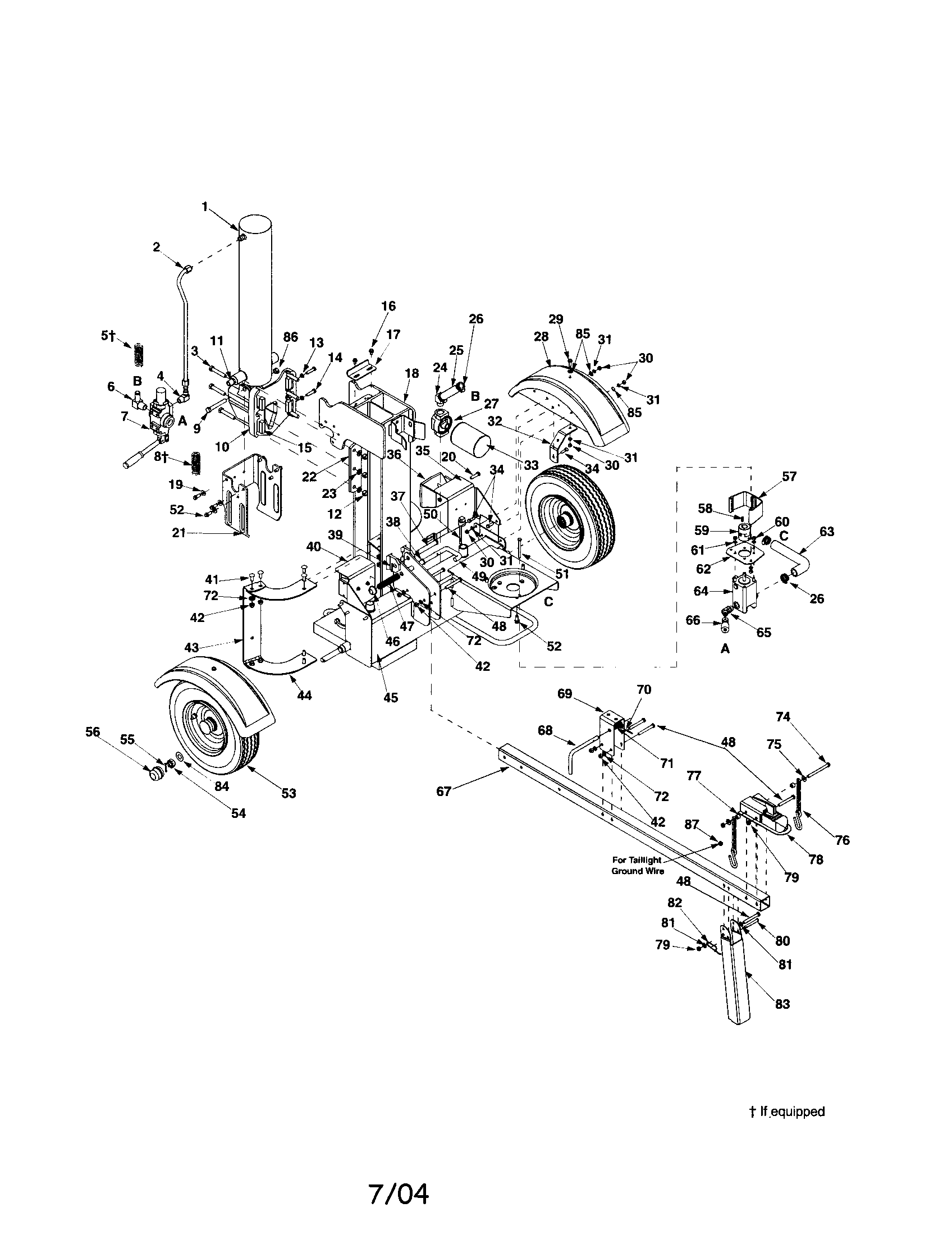 LOG SPLITTER ASSEMBLY