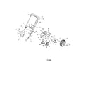 MTD 31A-3BAD762 drive cable/handle/axle/wheel diagram