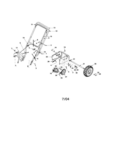 Drive cable/handle/axle/wheel