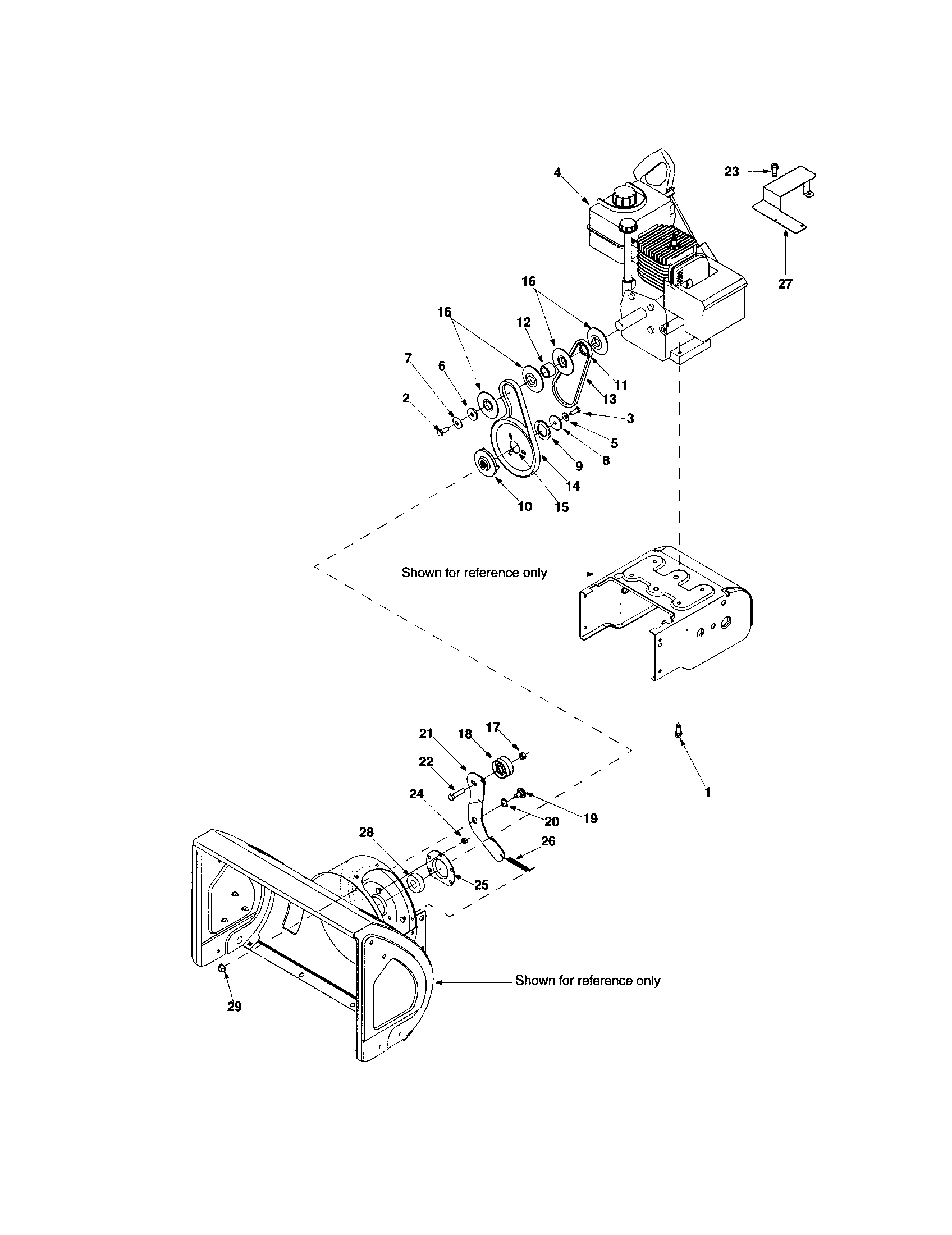 Engine/auger idler