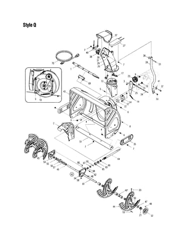Impeller/chute/auger