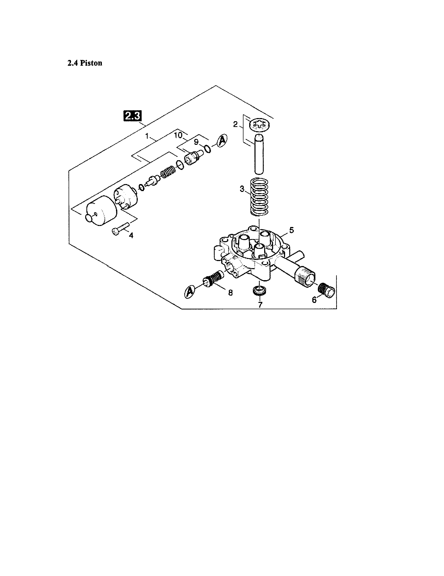 Piston/valve/strainer