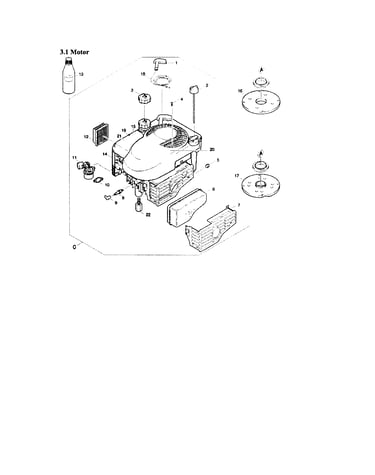 Motor/carburetor/starter