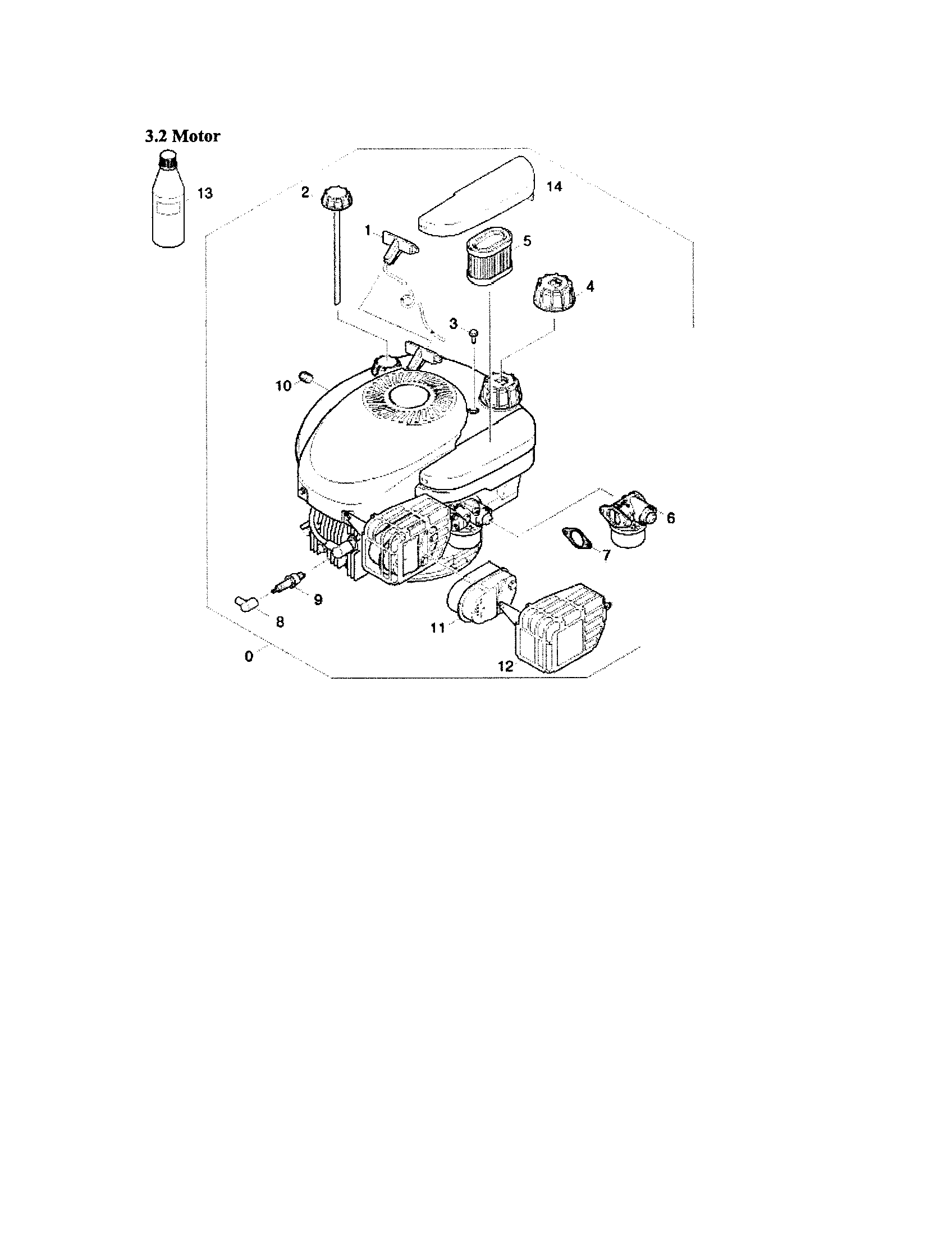 Motor/carburetor/exhaust