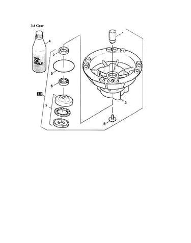 Gear/housing/rotary shaft seal