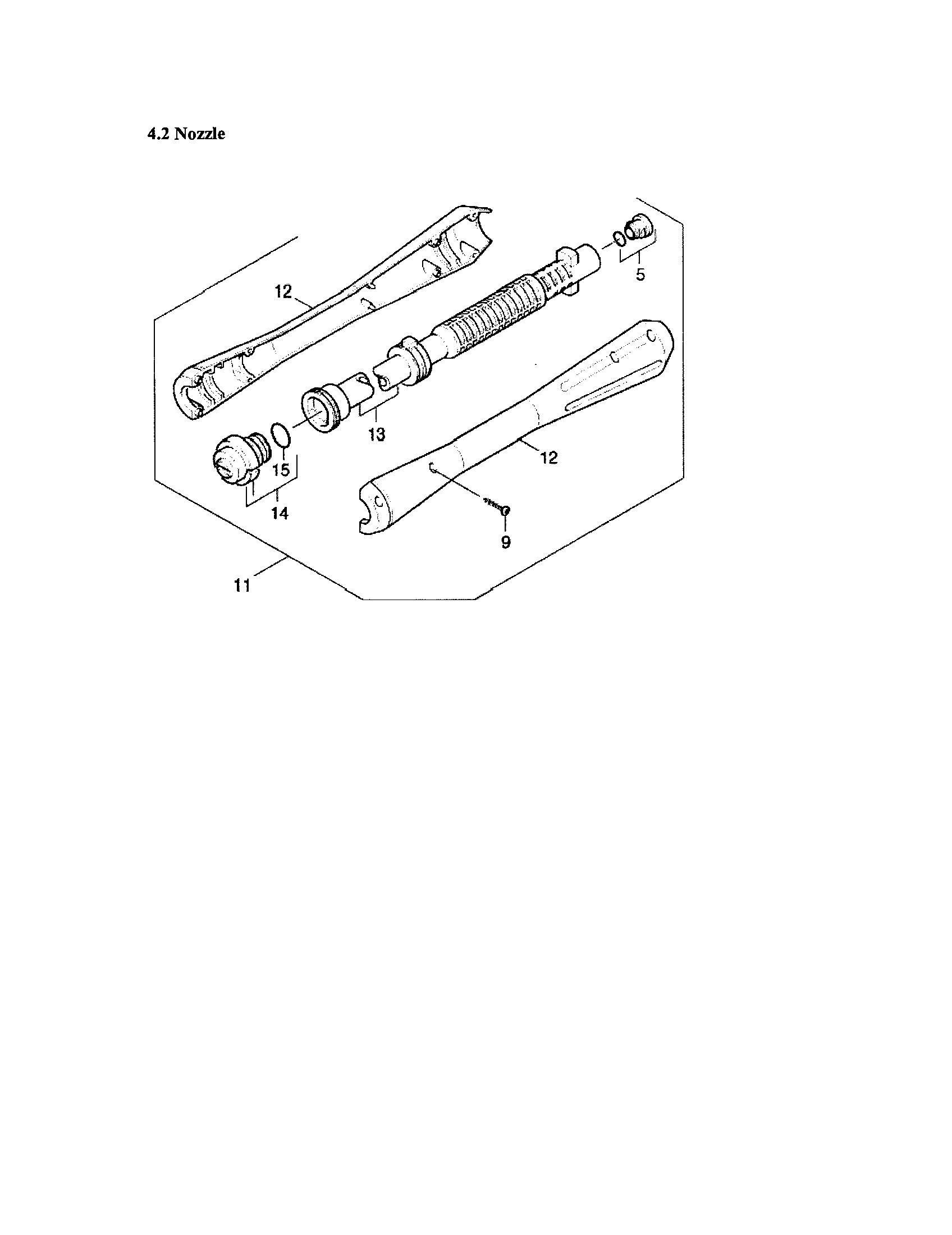 Nozzle/jet pipe/handle