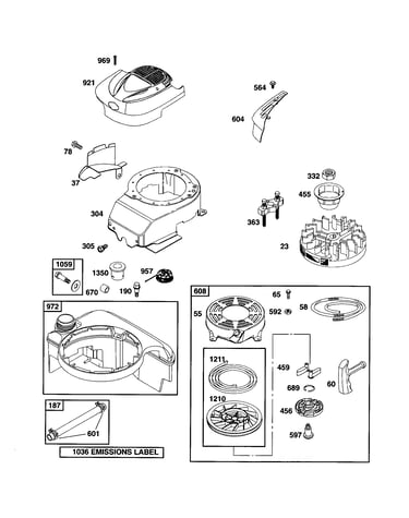 Starter-rewind/blower-housing