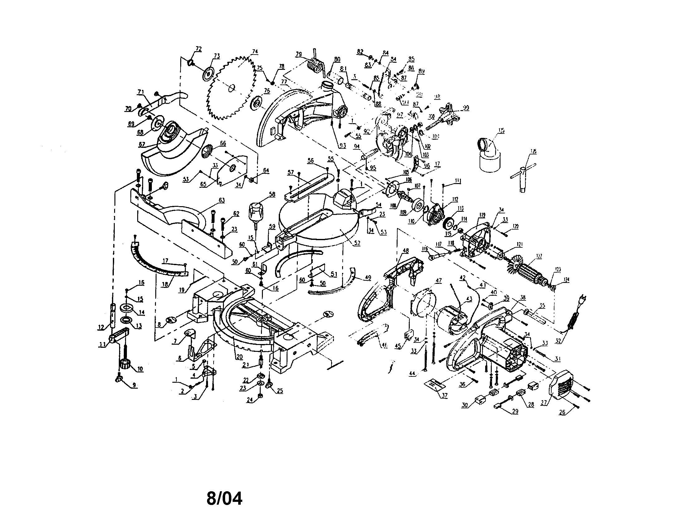 Compound miter saw assembly