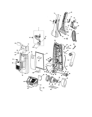 Dust compartment and motor